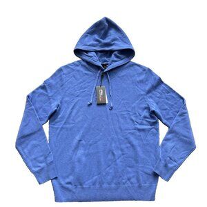 New Men's RLX Ralph Lauren Golf Cashmere Blue Hoodie Sweater Size L MSRP $298